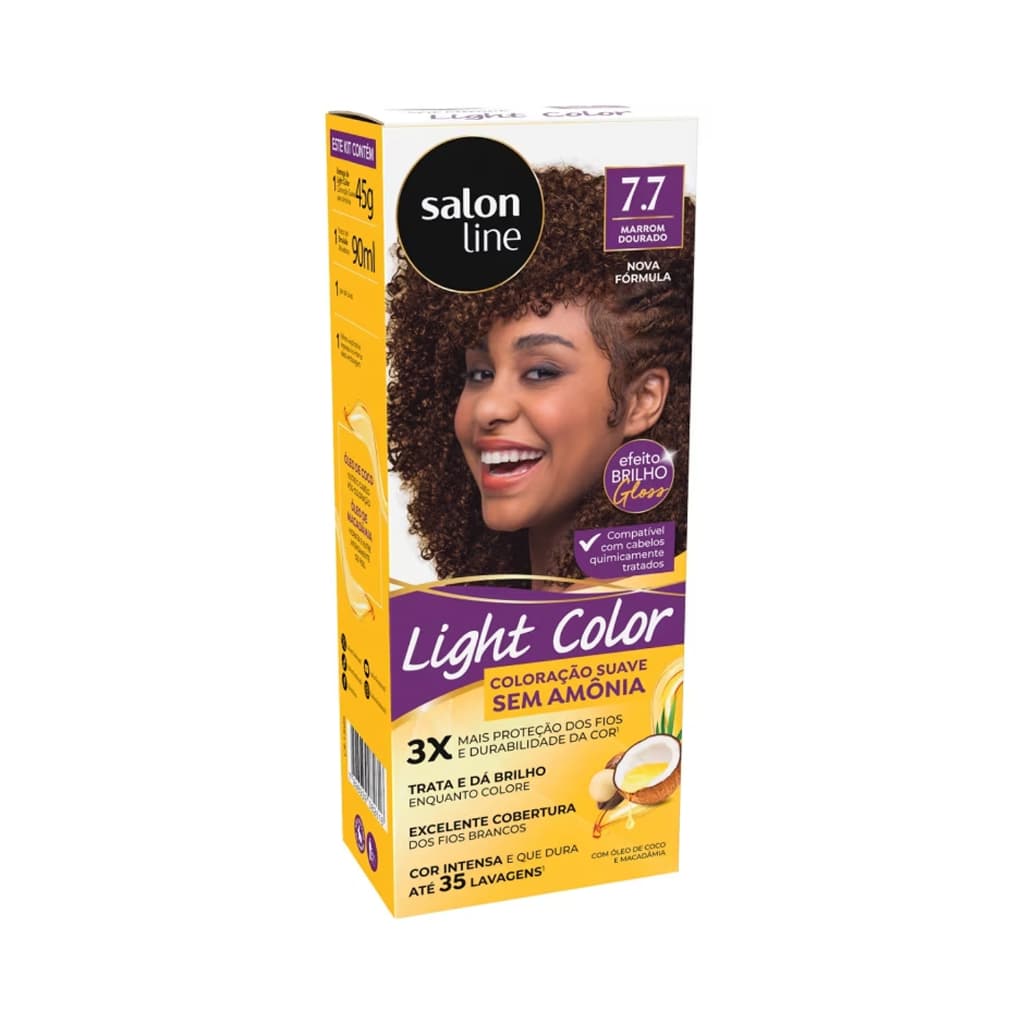 Coloração suave Light Color 7.7 Marrom Dourado Salon Line