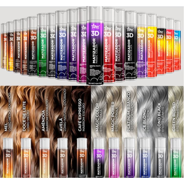 MAGIC COLOR 3D Gloss Matizador Todos os Efeitos  Escolha o Seu Loiro - Ruivo - Morena 500/300/100ML