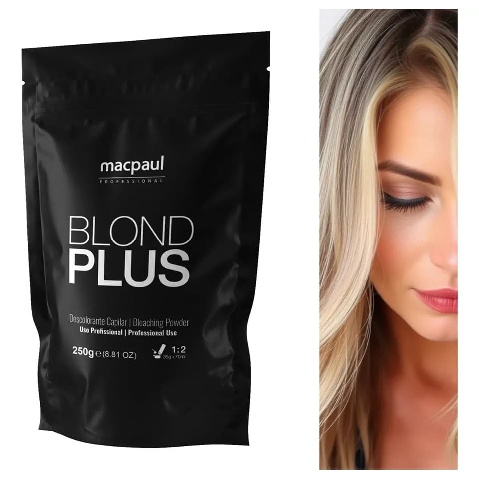 Pó Descolorante Profissional Blond Plus Branco Macpaul 250g branco