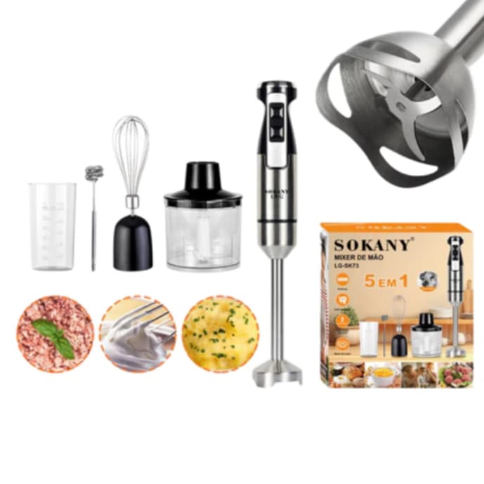 Processador Misturador Mixer Moedor Carne 5 Em 1 1000w 110/220V