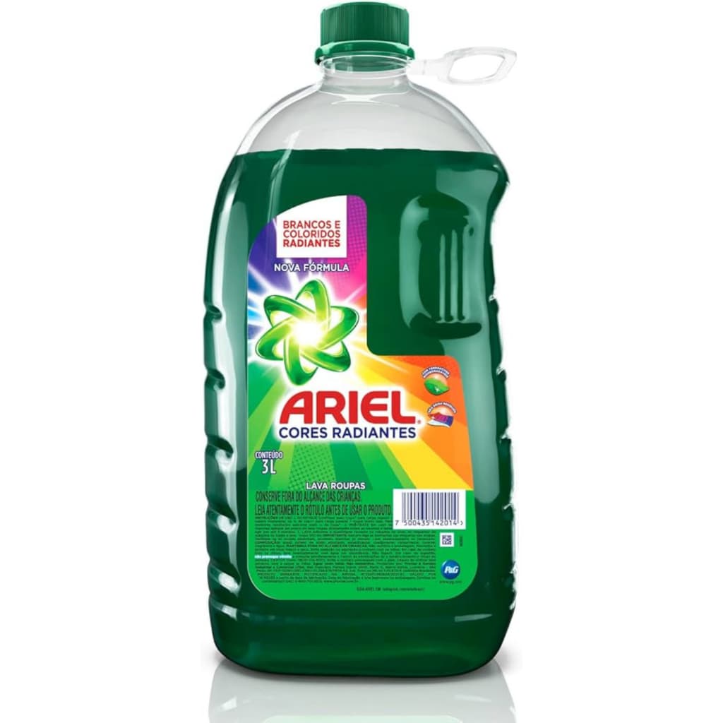 Sabão Líquido Concentrado Ariel Cores Radiantes 3L