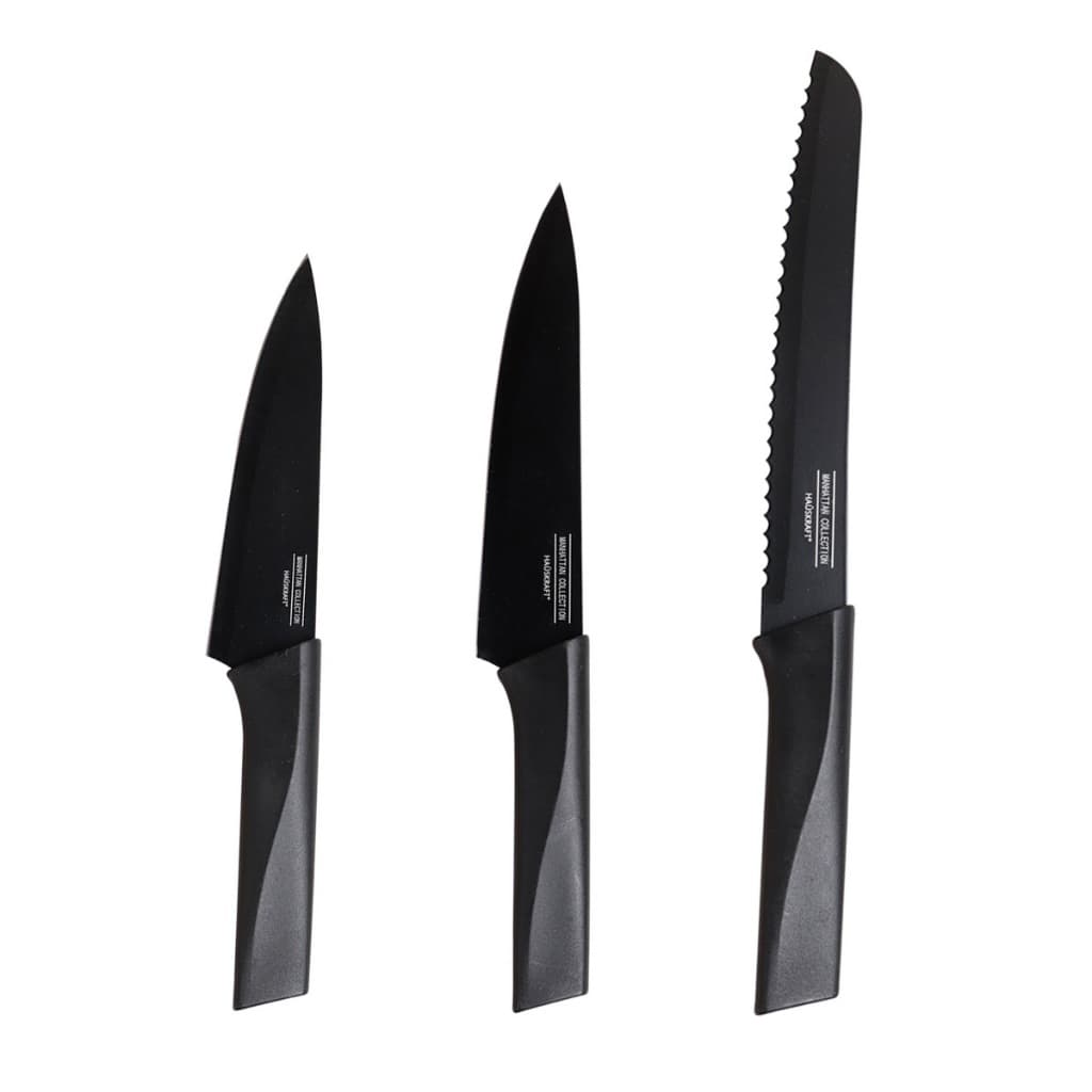 Kit 3 Facas Com Lâminas Em Aço Inox Faca Chef e Faca Pão Cozinha - Design Moderno
