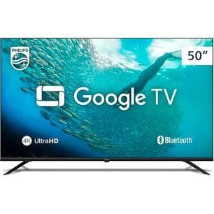 Smart TV 50 polegadas 4K Wi-Fi Google TV Philips azul