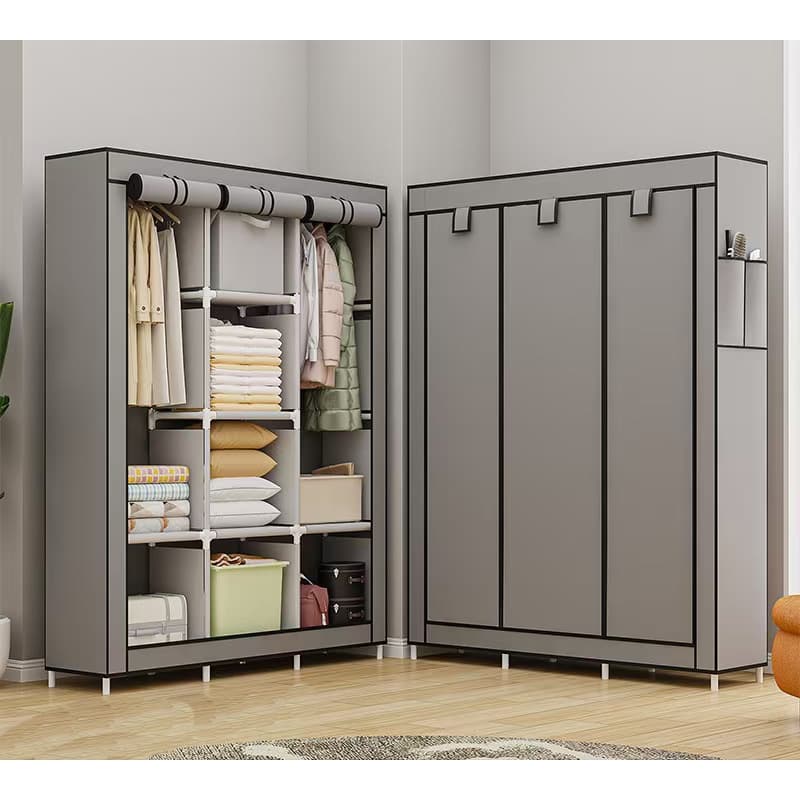 Guarda Roupa Dobrável Organizador De Roupas Portátil com Ziper Armário de Roupa Multifuncional
