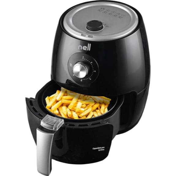 Fritadeira de ar Nell Smart 2.4 litros, preto, 220v, com cesto de batatas fritas