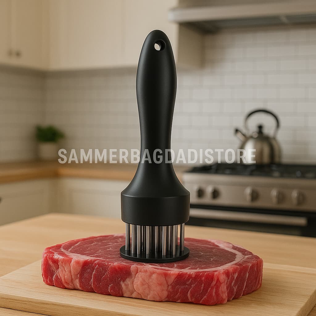 Amaciador De Carne Profissional Aço Inox Batedor Com Furador Manual Bife Churrasco
