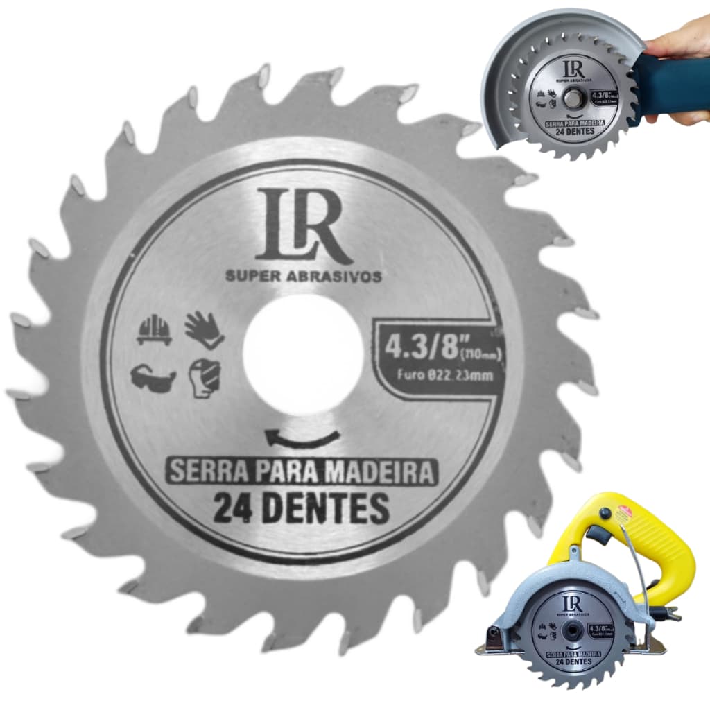 Disco de serra circular para madeira 24 dentes 110mm marca LR