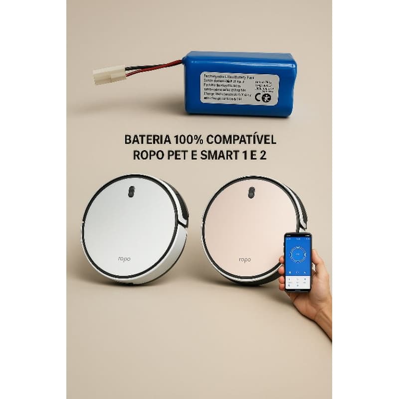Bateria compatível para robô aspirador Ropo Pet E Smart 1 e 2