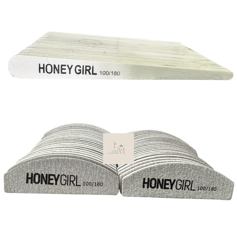 50 Mini Lixa 100/180 + 50 Lixas Finas Honey Girls Para Acabamento de Unhas em Gel Manicure Nail Melhor Lixa do Mercado
