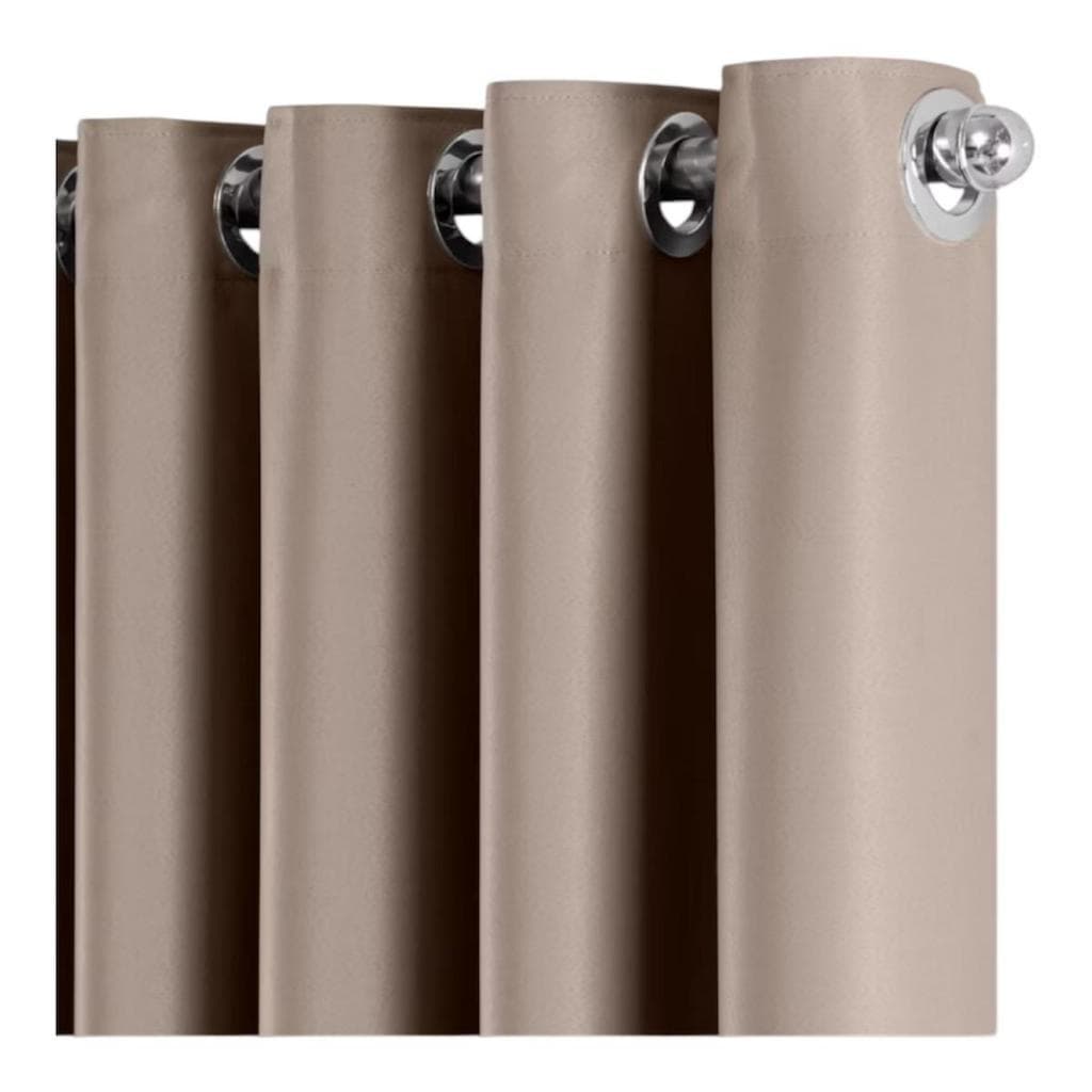 Cortinas blackout marrom 2,00 x 1,30 para quarto, corta 90% da luz, tecido blackout, com varões metálicos prateados