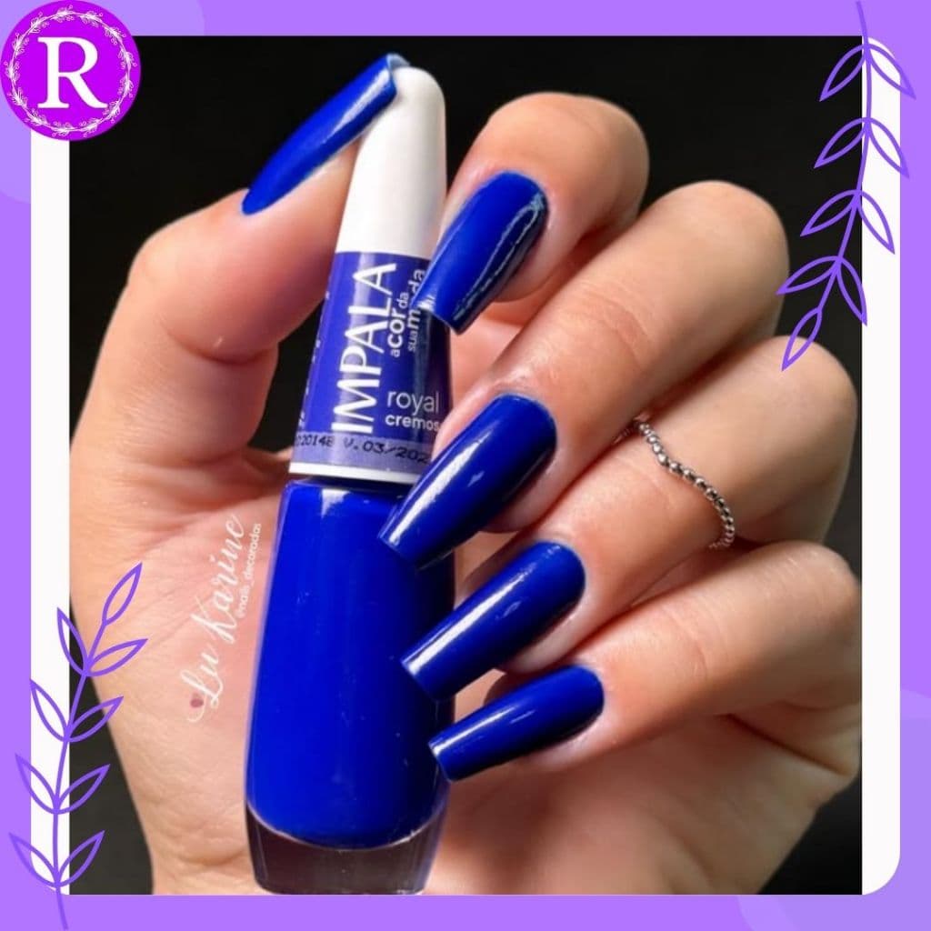 Esmalte Impala Royal Coleção A cor Da Sua Moda Cremoso 7,5ml - azul caneta, azul escuro.