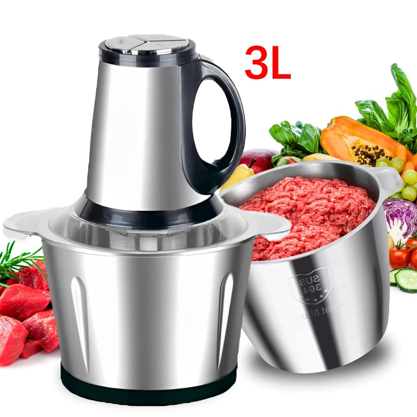 Processador de Alimentos Legumes 1200W Carne Moedor Elétrico 3 Litros 110V e 220V