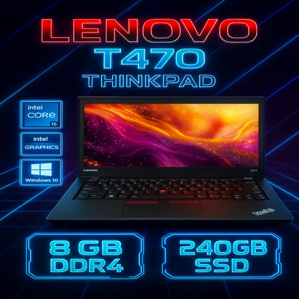 Notebook Barato Lenovo T470 i5 7ª Geração 8GB DDR4 240GB SSD 14" Win 10 Pro - Edição Profissional