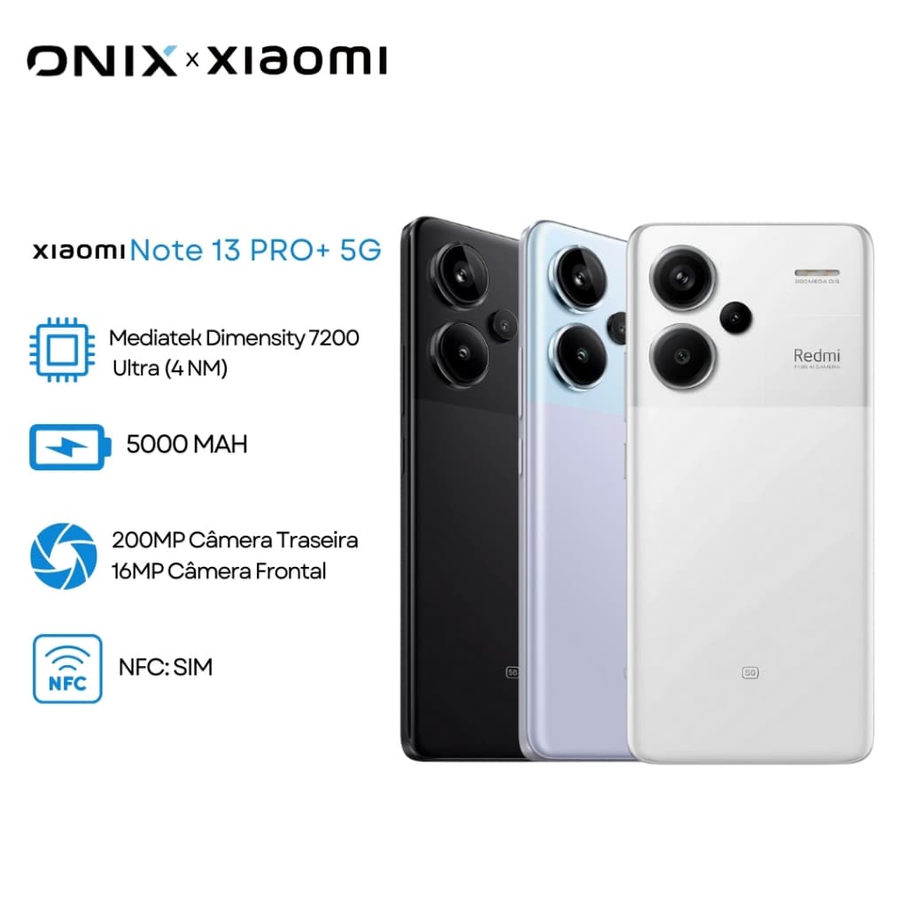 Xiaomi Redmi Note 13 Pro+ 5G 512GB ROM / 12GB RAM Versão Global | 5G , ROM GlobalCâmera 200MP , Carregador 120W
