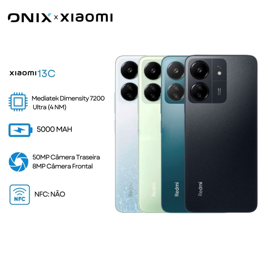 Xiaomi Redmi 13C 128GB ROM / 6GB RAM Versão Global | Smartphone 4G , ROM Global , Câmera 50MP , Carregador 18W