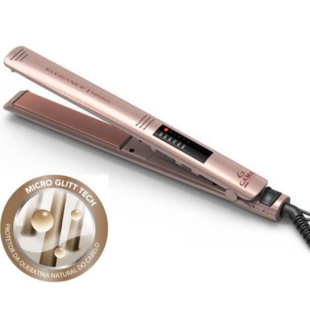 Prancha Chapinha de Cabelo Gama Italy Elegance Led Keration Pro Bivolt 230°c Rosa