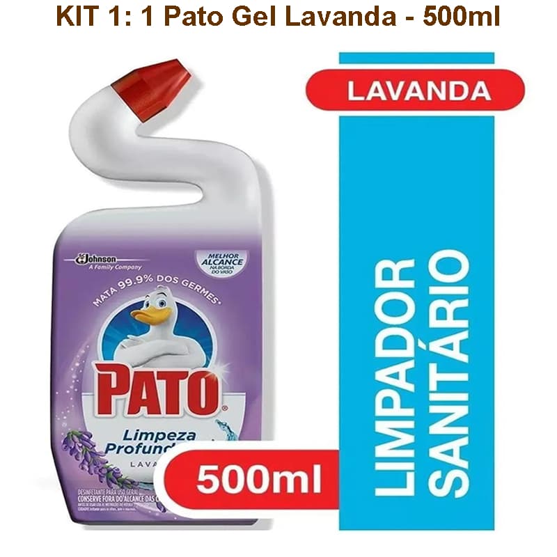 Desinfetante Pato Limpeza Profunda 500ML Lavanda, Pato Desinfetante Gel Lavanda.