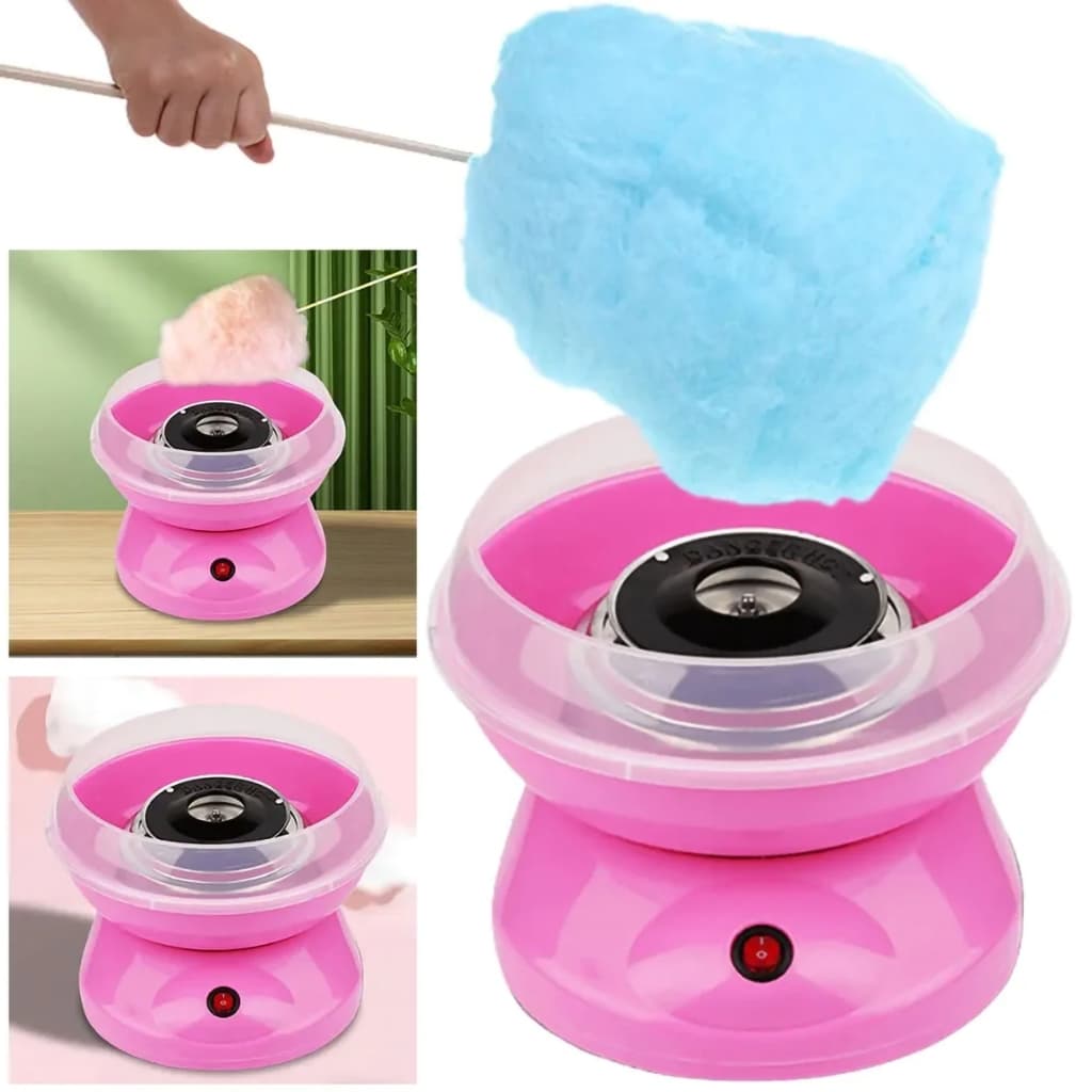 Máquina de Algodão Doce Rosa Portátil Elétrica 110v/220v