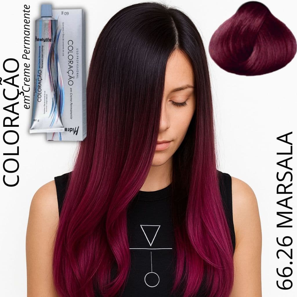 Cor Vinho Marsala Coloração para  Cabelos Nº  66.26 da Mairibel | Pronta Entrega