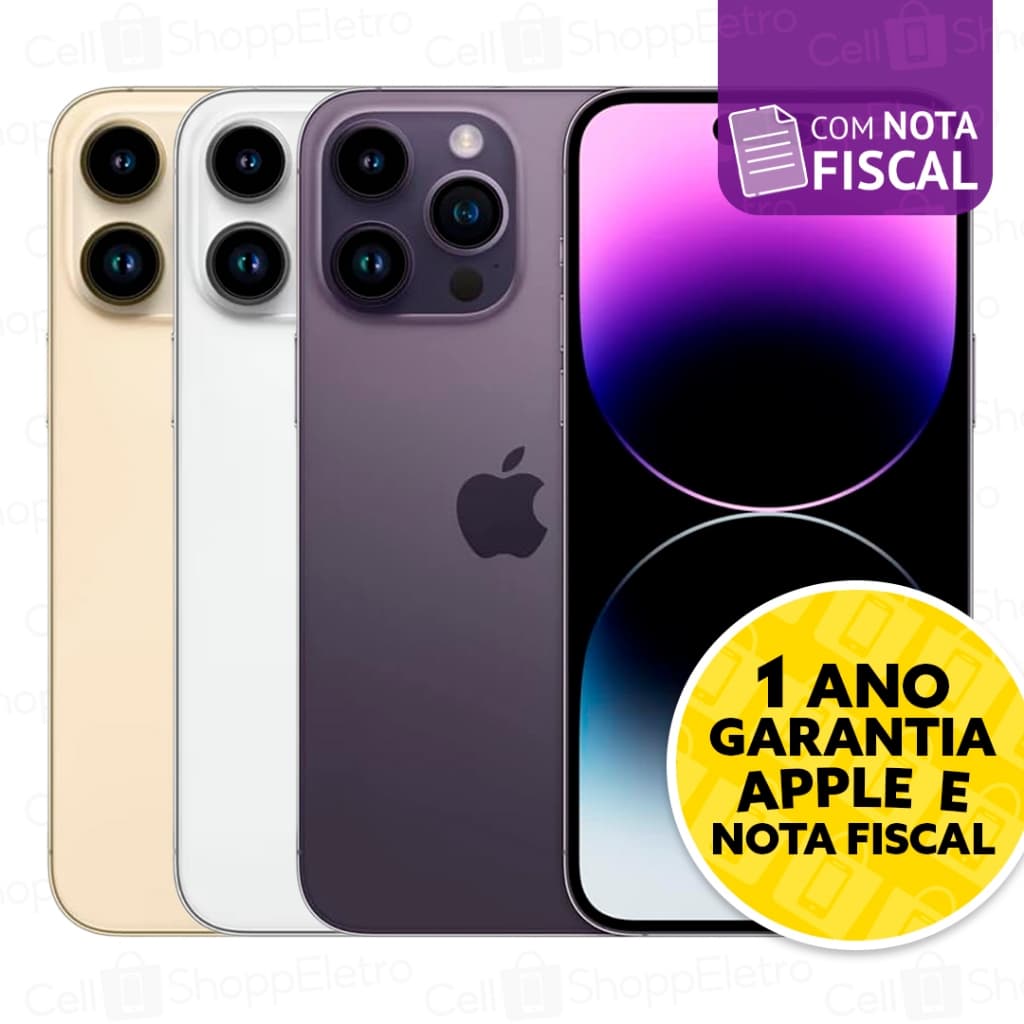 Celular iPhone 14 Pro Max 128gb 5g Dual E-sim CPO Lacrado Original 1 Ano de Garantia Apple