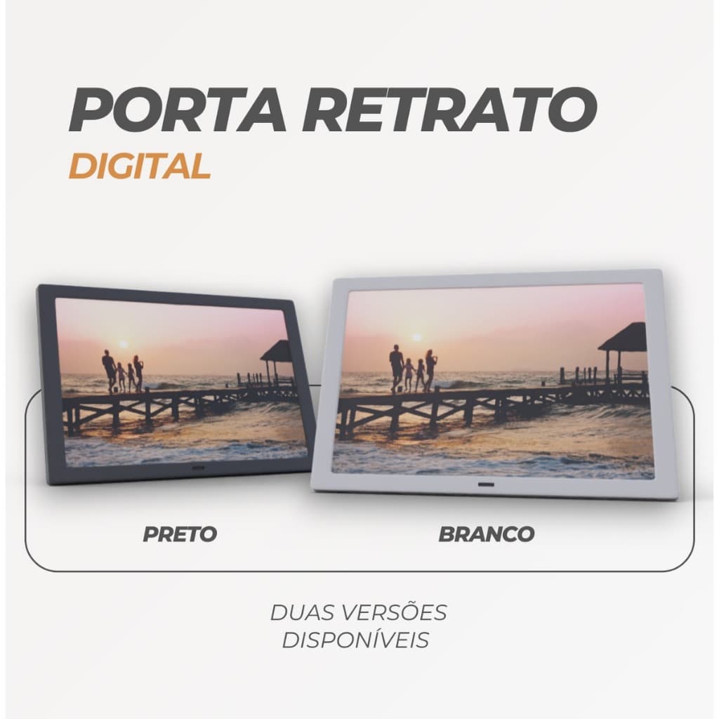 Porta Retrato Digital 12' Preto e Branco