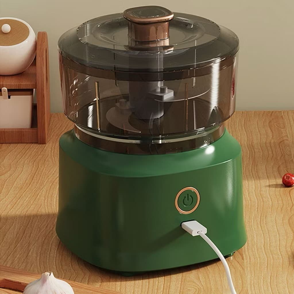 Cortador de Alimentos Moedores Pequeno Elétrico Sem Fio com Fundo Antiderrapante e Lâmina de Aço Inoxidável 350ml