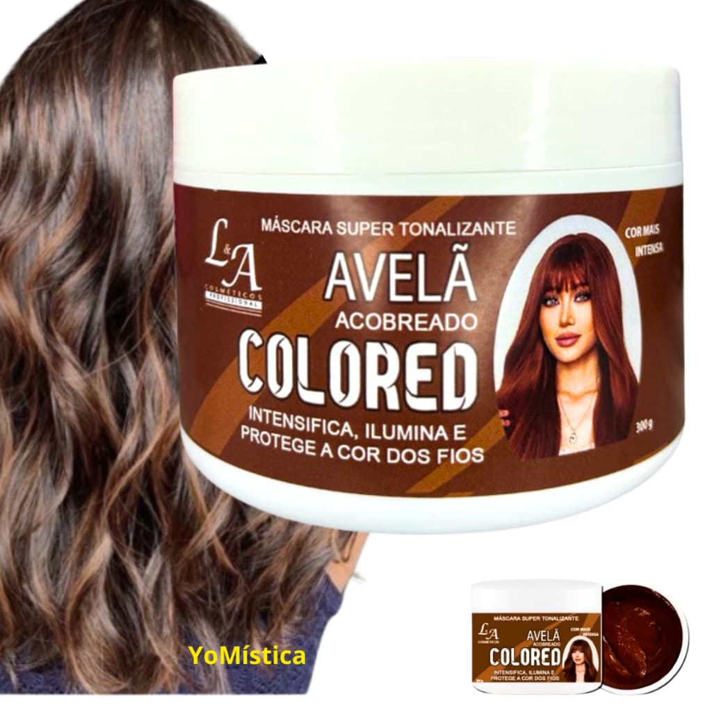 Matizador AVELÃ Brilho Intenso Máscara Tonalizante + 1 par de luvas 100% Natural Sem Amônia300g