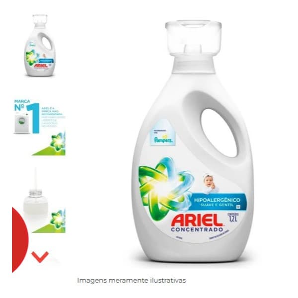 Sabão Líquido Ariel Hipoalergênico Suave e Gentil  - 1,2L