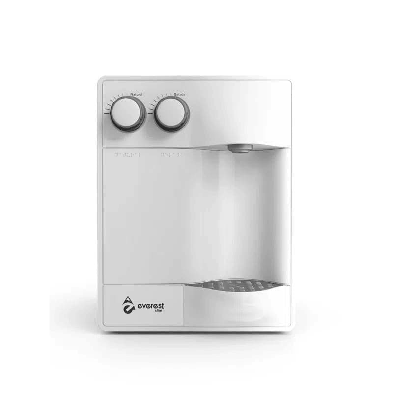 Filtro purificador de água gelada refrigerado Soft Everest Slim branco com compressor e controle de temperatura