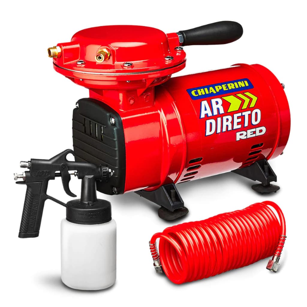 Compressor de Ar Portátil Ar Direto Red Chiaperini Bivolt com kit de pintura