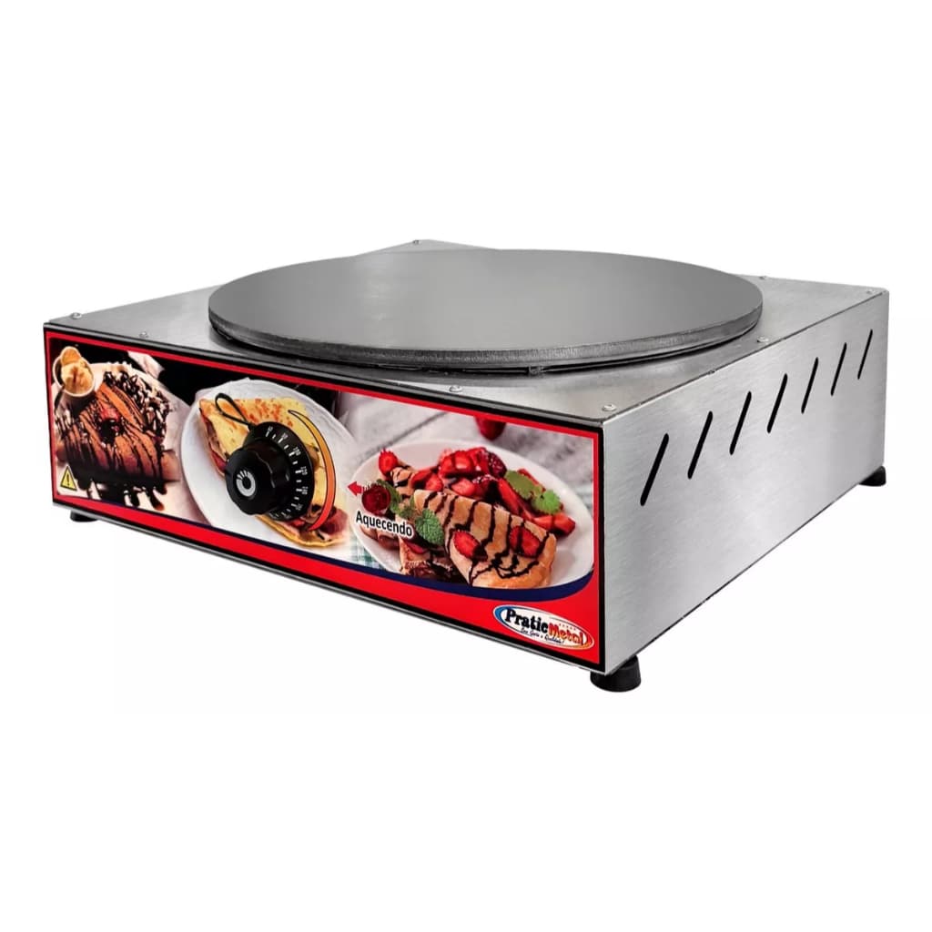 Máquina Para Crepe Frances Crepeira Panquequeira Elétrica Disco 37cm