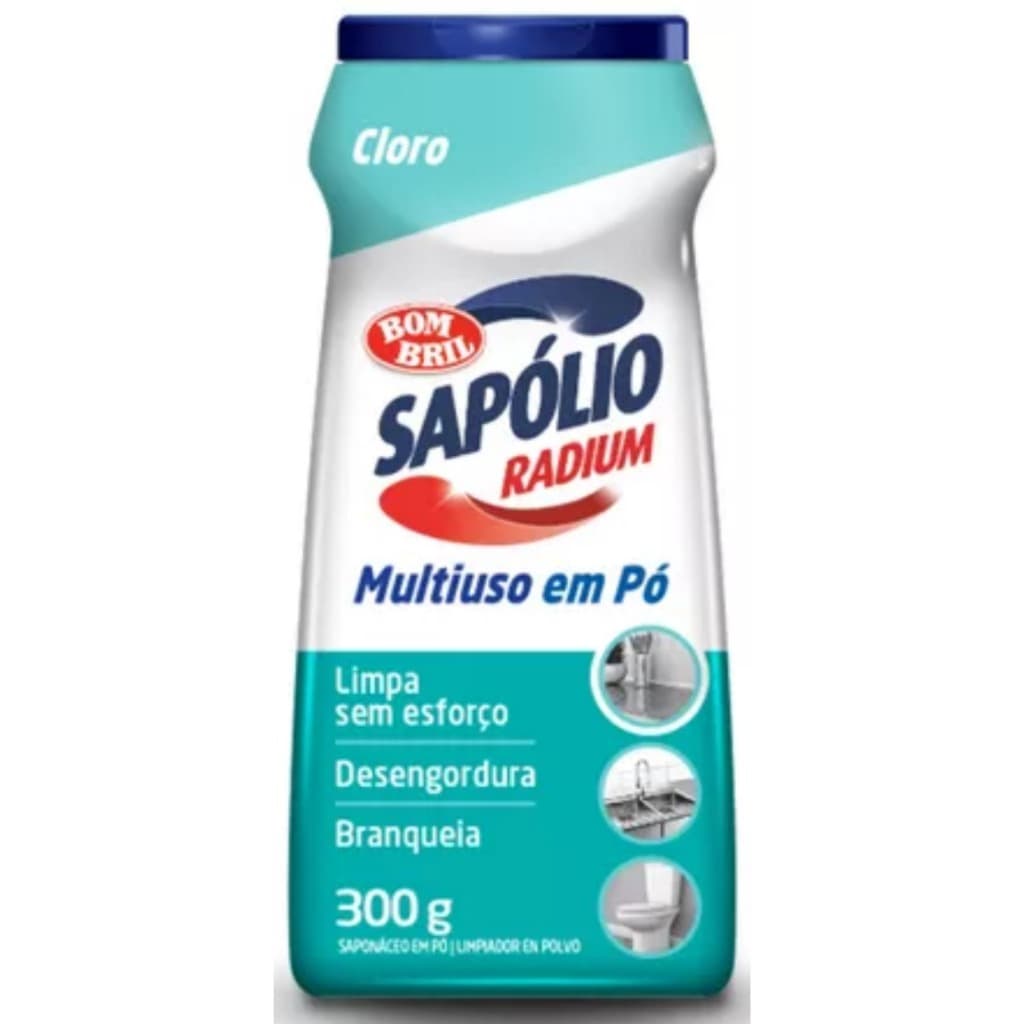 Limpador Sapólio Radium Cloro Multiuso em Pó Desengordurante Saponáceo BomBril 300g Cozinha