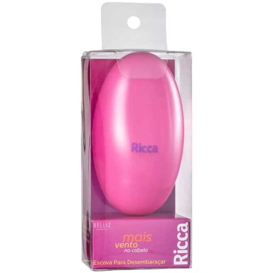 Escova de Cabelo Ricca Flex Hair Rosa/Roxa nº 118