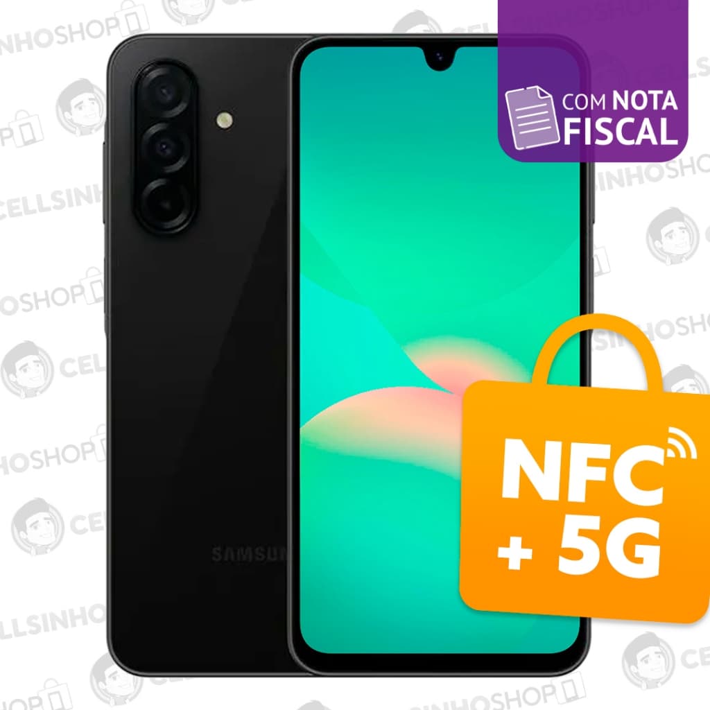 Celular Samsung Galaxy A26 5G, 256GB + 8GB RAM, Câmera 50MP, Tela 6.7", NFC, IP54, Bateria 5000 mAh
