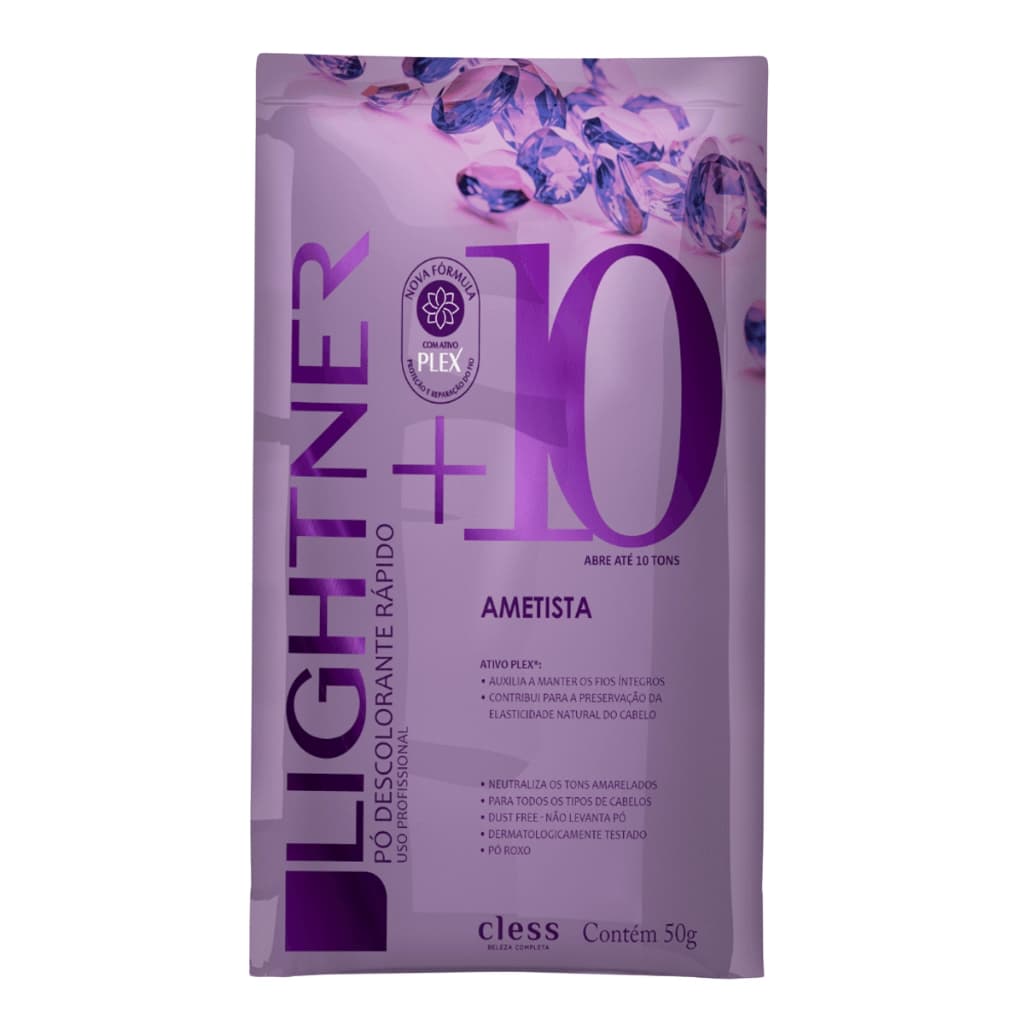 Pó Descolorante Capilar Ametista 10 Tons Lightner 50g Cless