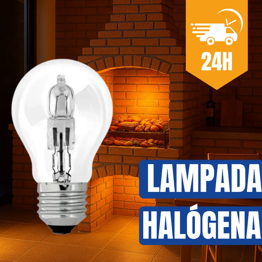 Kit 2 Lampada 100W Halogena Estufa Granja Incandescente Churrasqueira Halogena 2700K