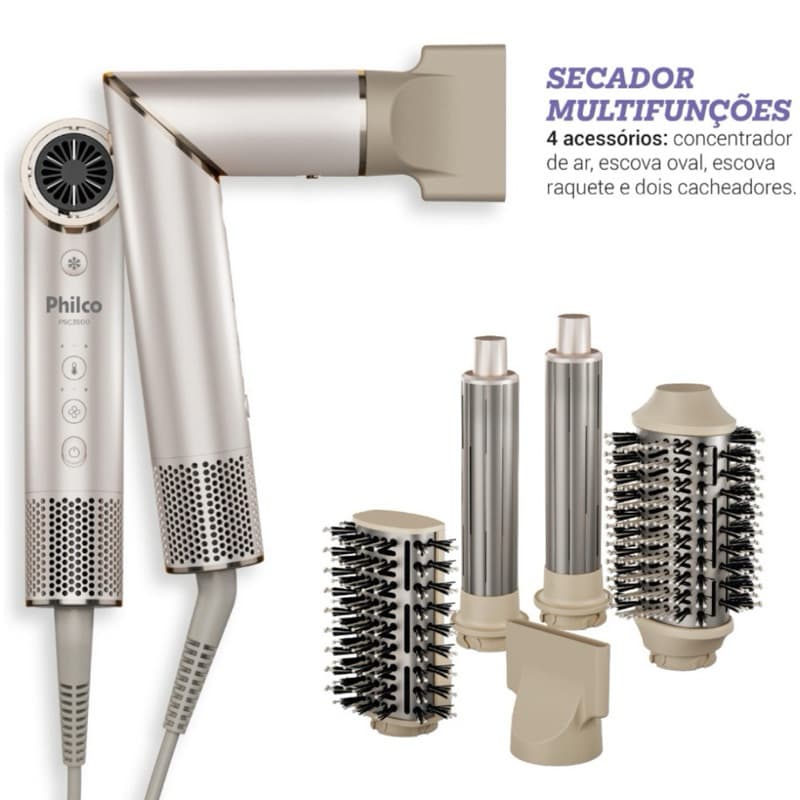 Secador De Cabelos Psc3500 Philco 4 Em 1 dobrável motor BLDC ( Dayso/Shark Nacional )