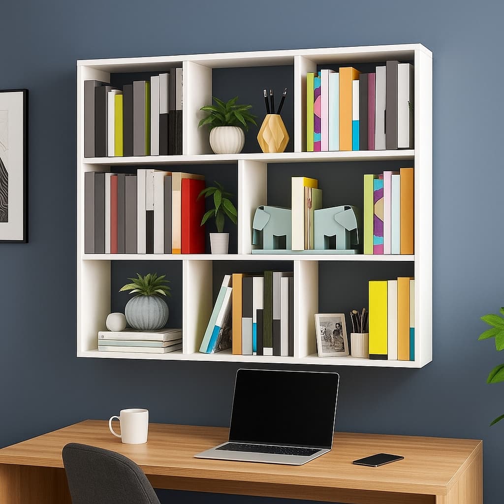 ESTANTE ARMARIO CUBO 90X90X19CM BRANCO PRATELEIRA MULTIFUNCIONAL PARA LIVROS, DECORAÇÃO, SALA, QUARTO E FOTOS