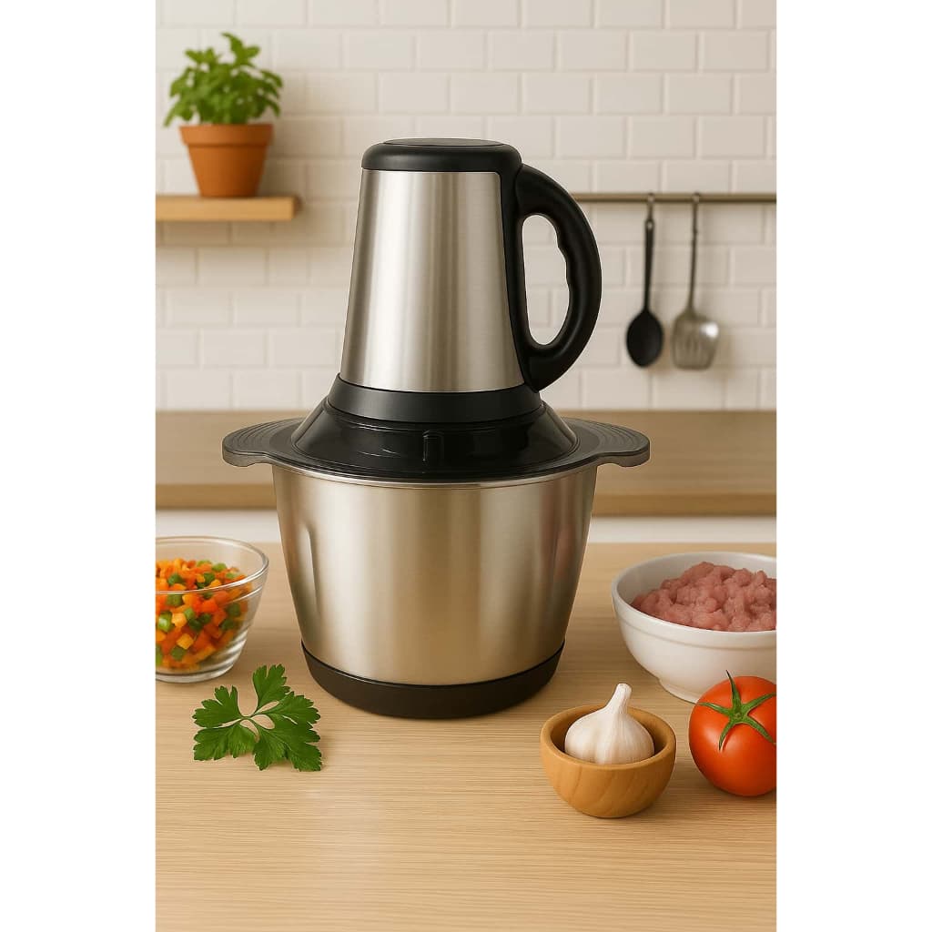 Processador de Alimentos 3L Elétrico 1200W – Tritura Carne, Legumes e Mais com Facilidade