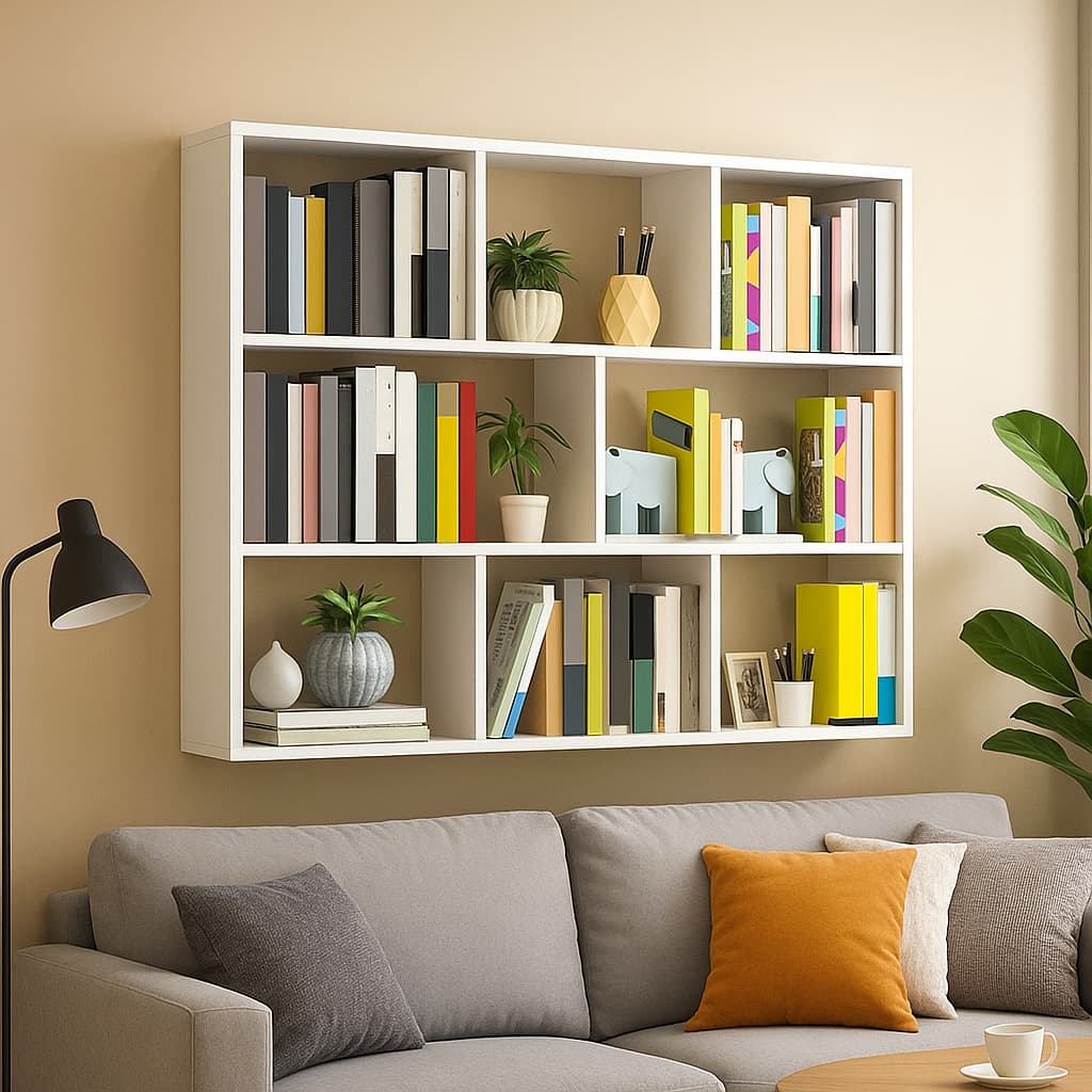PRATELEIRA CUBO 60X60CM VERSATIL DECORATIVA BRANCO LIVROS ORGANIZADOR QUARTO SALA ESCRITORIO FOTOS QUADROS MODERNO