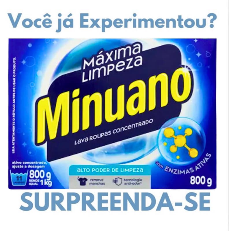 Kit com 6 sabonetes em pó Minuano de 800g para limpeza profunda