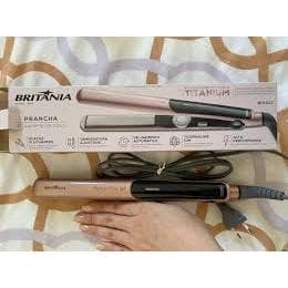 Chapinha prancha profissional Cabelo Britânia  titânio CHROME Rose PPR10 230 °C Bivolt - Rosa