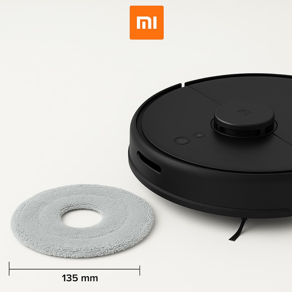 Aspirador robô Xiaomi com mop de limpeza cinza redondo