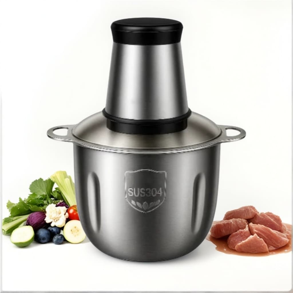 Moedor elétrico potente carne picador legumes temperos inox 2L/3L 110V/220V