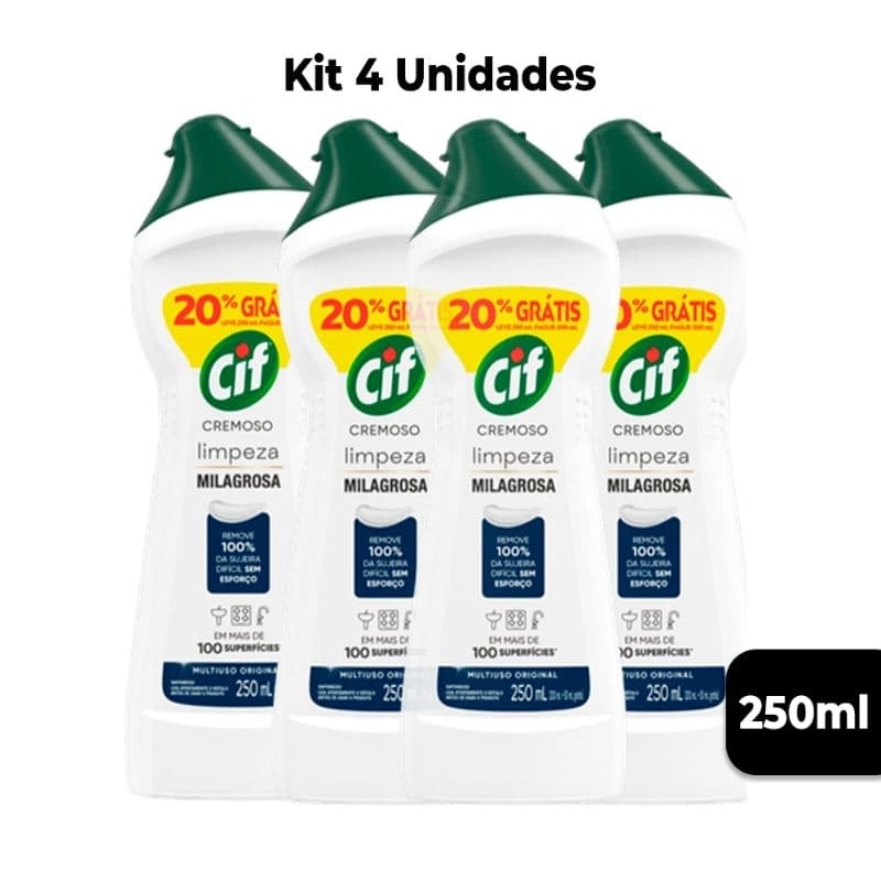 CIF 250ml limpeza Milagrosa Tradicional limpeza pesada Sapólio Cremoso