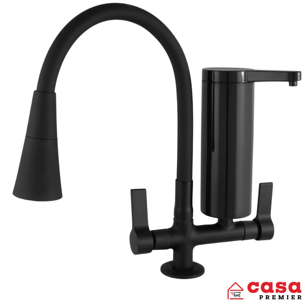 Torneira Gourmet Com Filtro Slim para Cozinha Preta de Bancada Mesa