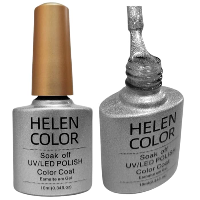 Esmalte Em Gel Prateado Prata Helen Color 29 10ml