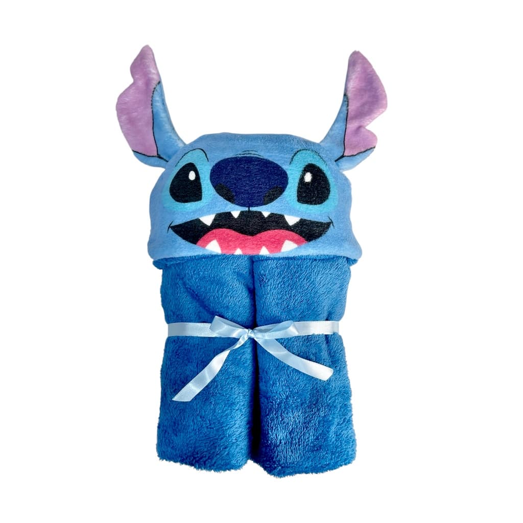 Cobertor com Capuz Stitch em Soft – 90x82 cm (Para Bebês e Crianças até 5 anos) manta com capuz stitch e angel