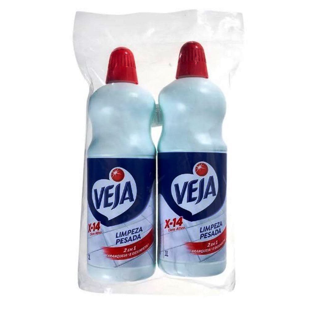 Kit 2un Veja Limpeza Pesada Cloro Ativo x-14 Pack 2 Litros