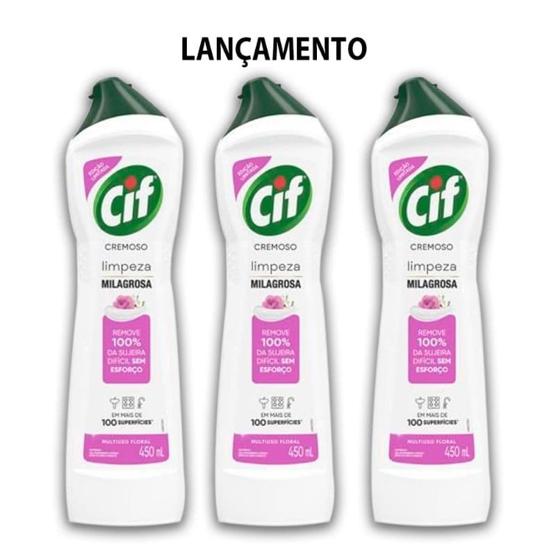 CIF Limpeza Milagrosa Cremoso 450ml Limpeza Pesada Floral